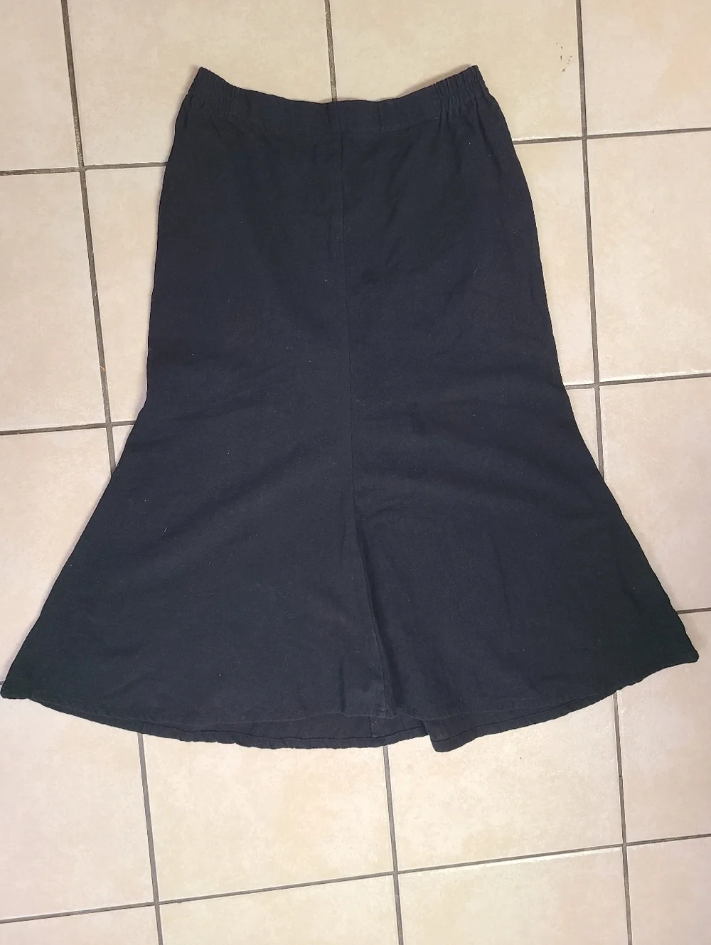 Women’s Black Flared Midi Skirt 100%cotton